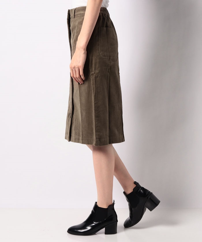セール 80%OFF】【Loytaa/ロユタ】ストレッチコール前釦スカート