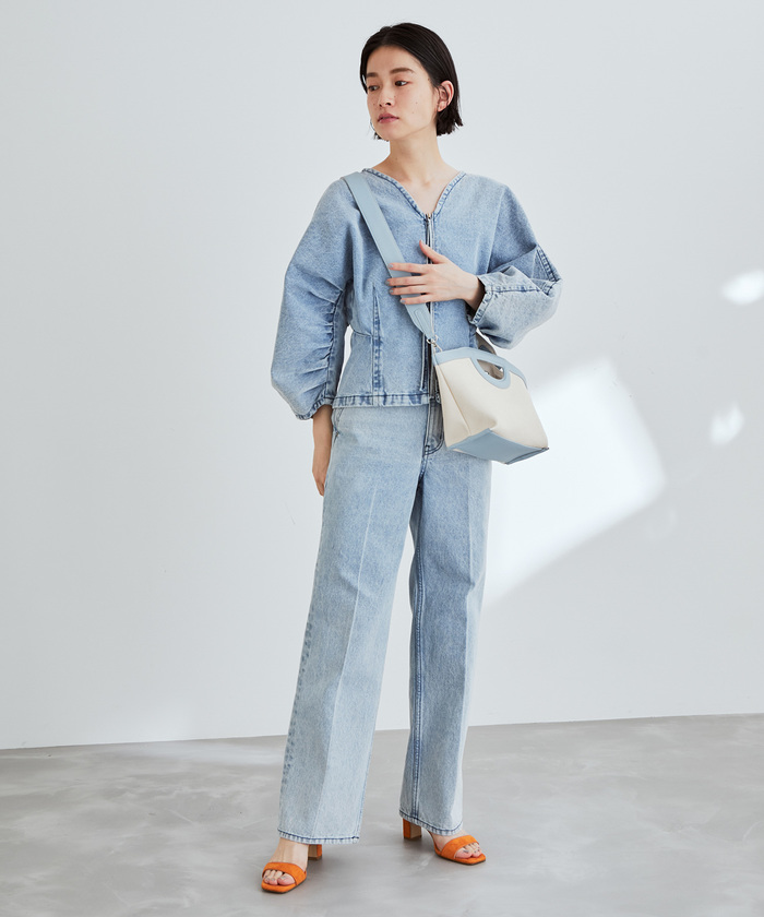ADAM ET ROPE  サステナブル コットンブラウス Adam et Rope' - ADAM ET ROPÉ FEMME サステナブル コットン