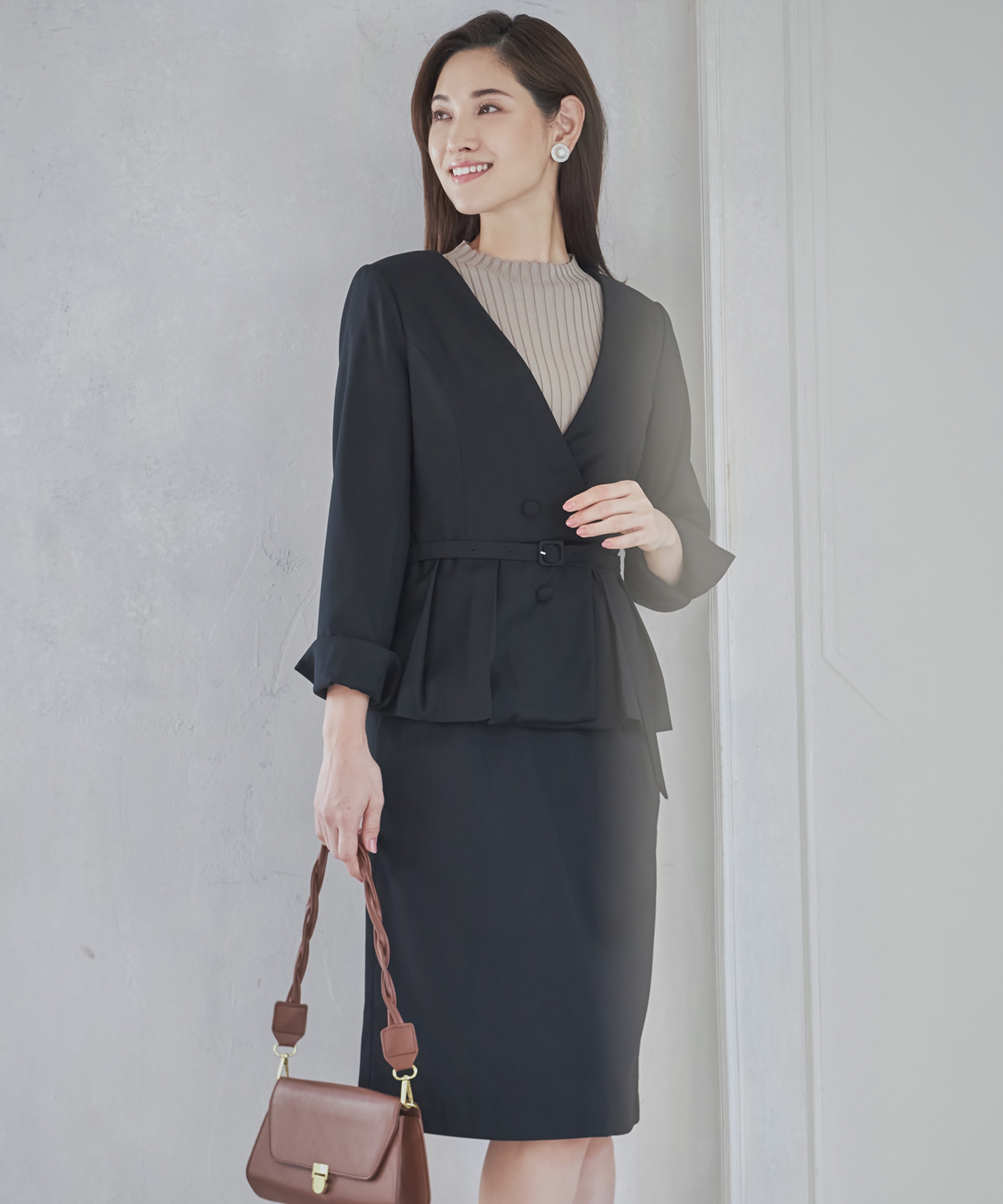 ⭐️美品⭐️DES PRESデプレ⭐️カシミヤ混 エレ女 細見え 卒業式 春コーデ♡ 109221-31-