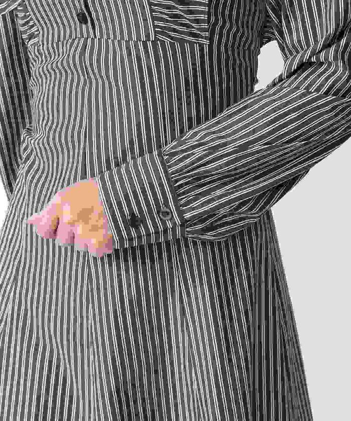 MOTHER OF PEARL シャツワンピース ストライプ パール ドレス セール】ストライプフリルシャツワンピース(504492924) | AND