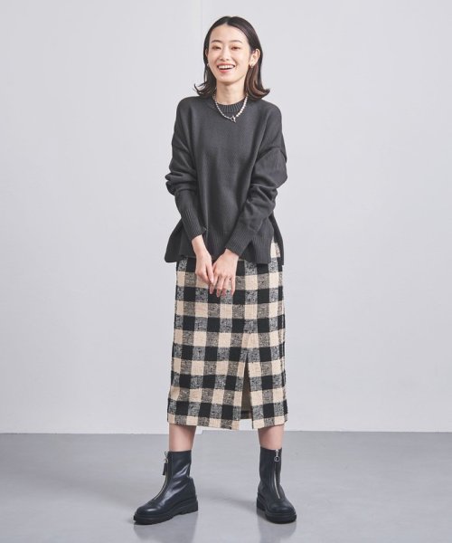 ＜UNITED ARROWS＞C/N サイドスリット ニット W