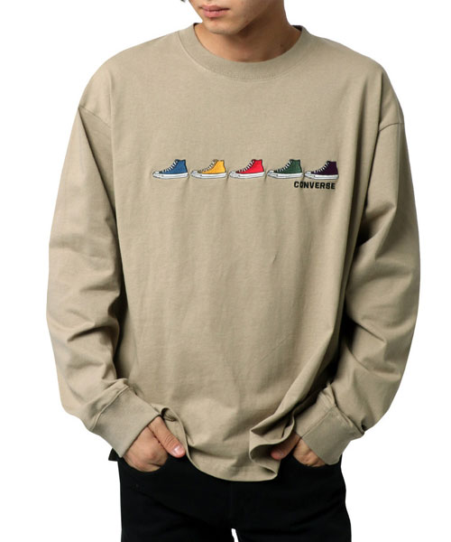 クーポン】【CONVERSE】コンバース 5足シューズ 長袖 Tシャツ クーポン】【CONVERSE】コンバース 5足シューズ 長袖 Tシャツ