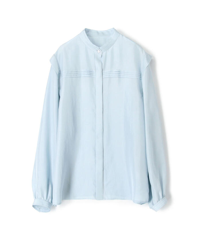 セール 40%OFF】ウォッシャブルシルク スタンドカラーブラウス