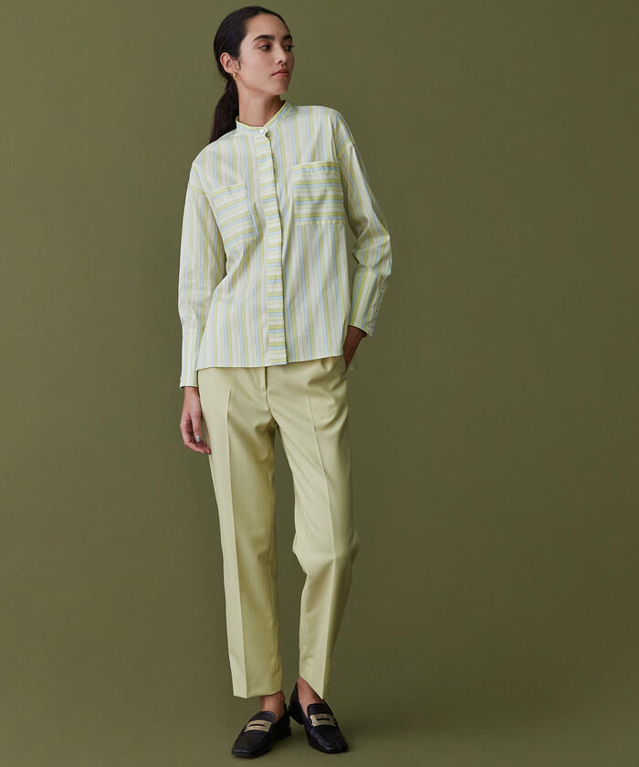 【DOLCE&GABBANA】ウールギャバジン シガレットパンツ ジャパンサテン・シガレットパンツ/40代50代からのレディース