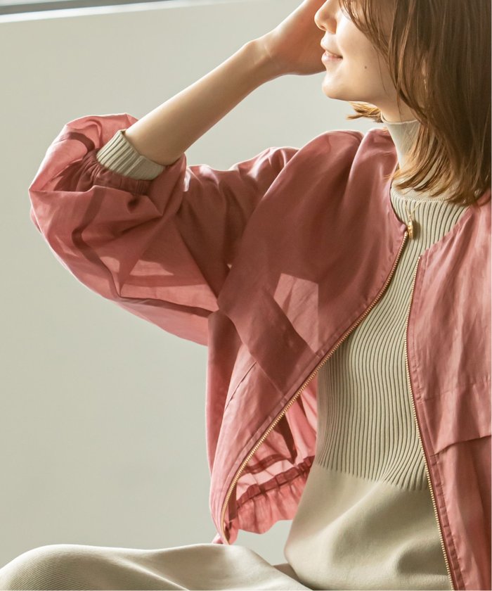 美品　NOBLE リネンライクシースルー ボイルブルゾンタイプライター くすみ Noble（ノーブル）の「リネンライクシースルーボイルブルゾン