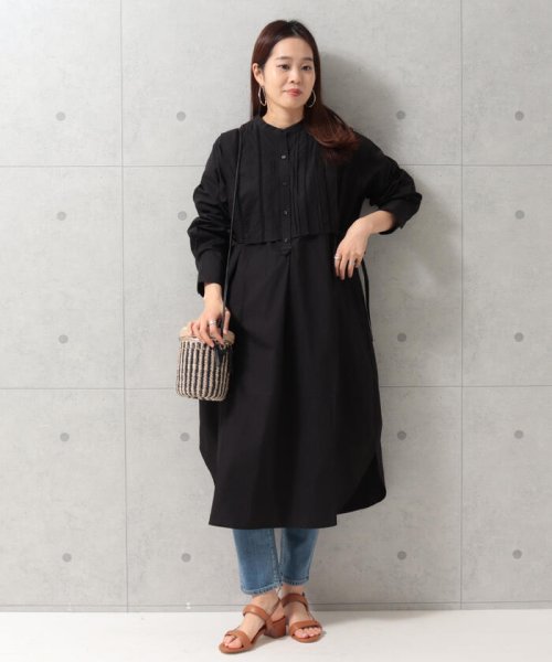 レイヤードロングシャツ
