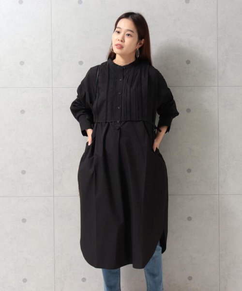 レイヤードロングシャツ