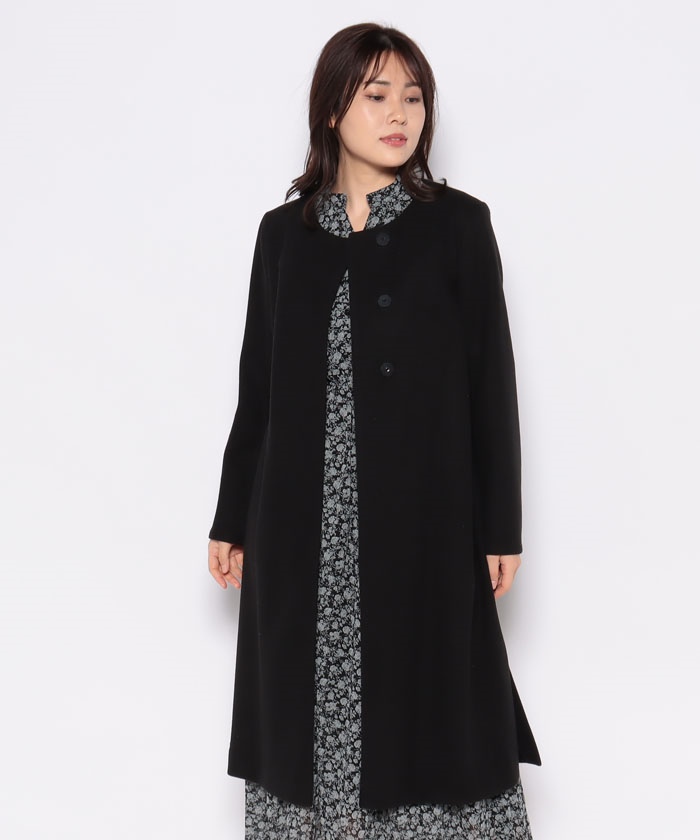 【美品】ロットホロン ノーカラーウールコート ダブル 黒 44 楽天市場】lot holon（コート・ジャケット｜メンズファッション