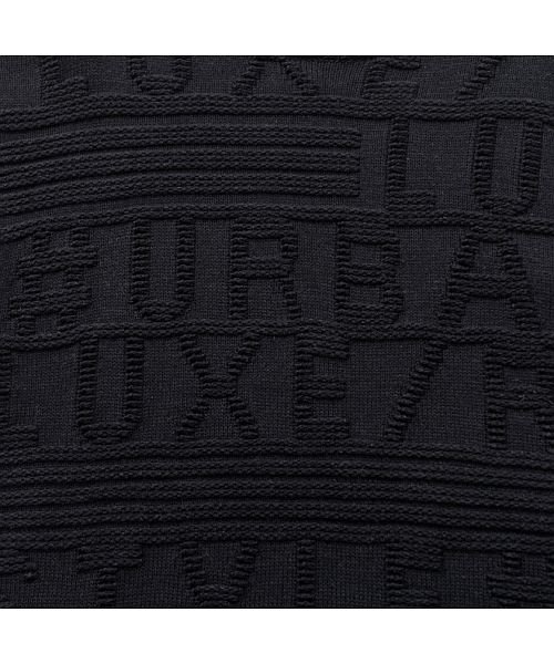 Luxe R ロゴ柄クルーネック長袖ジャガードニット メンズ セーター ブランド ロゴ ホワイト ブラック 白 黒 蛍光色 クルーネック ゴルフ 大人 カジュア エスビーセレクト Sb Select D Fashion