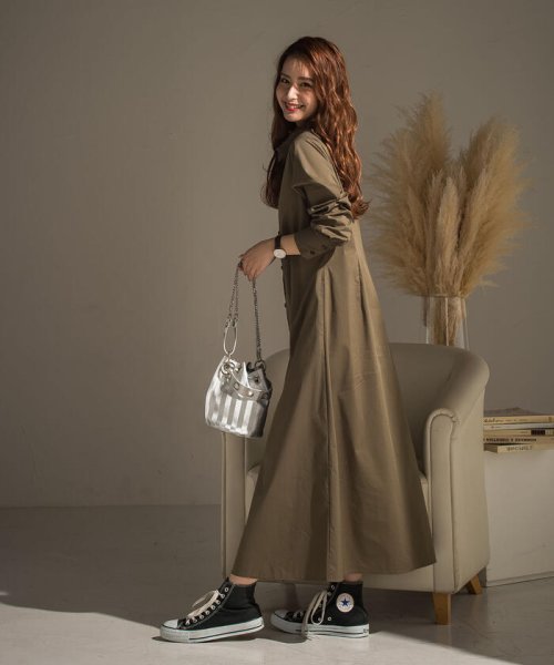 タイプライターシャツワンピース 洗濯機で洗える ビッキー Vicky D Fashion