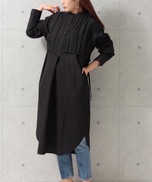 レイヤードロングシャツ