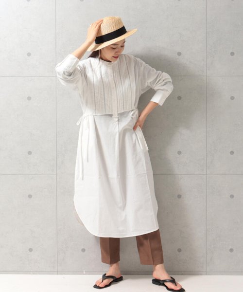 レイヤードロングシャツ
