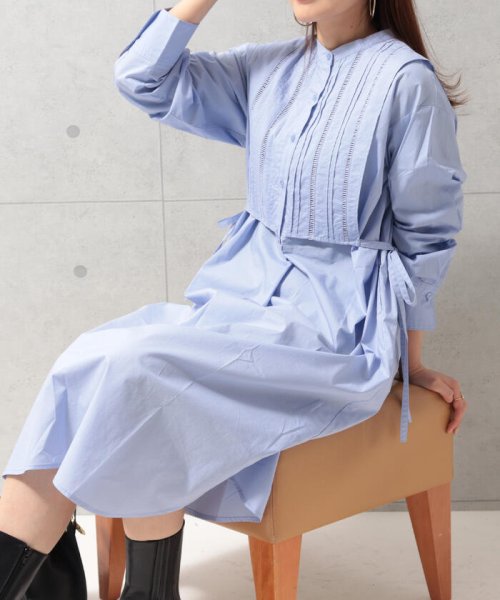 レイヤードロングシャツ