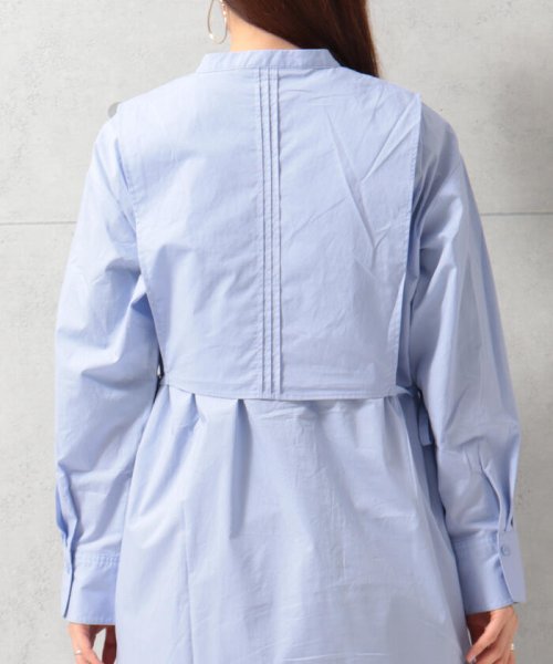 レイヤードロングシャツ