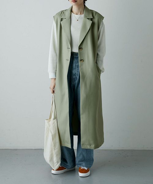 【CINOH】22SS TRENCH GILLET トレンチ ジレ ロングベスト