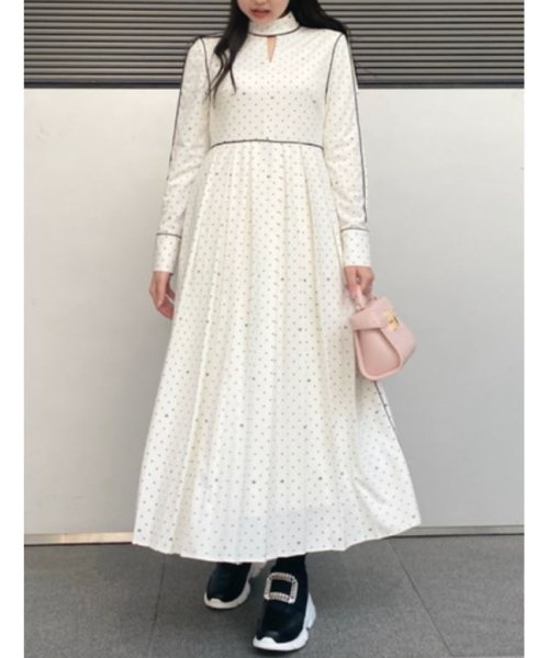 ロゴドットマキシワンピース