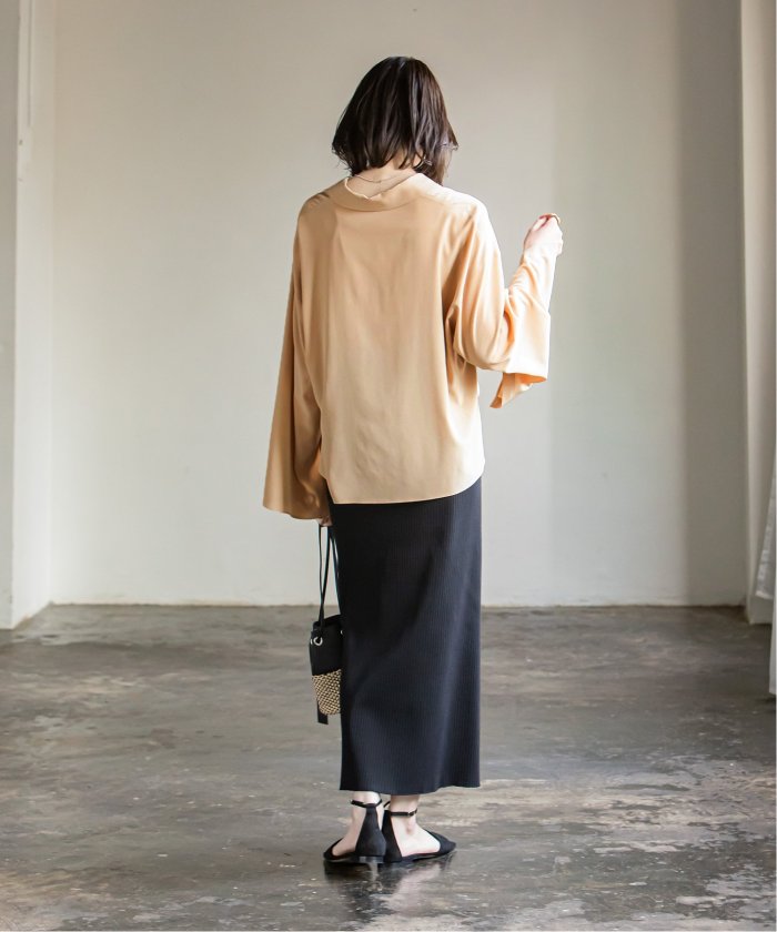 ニュアンスヘムロングカラーブラウス◇
