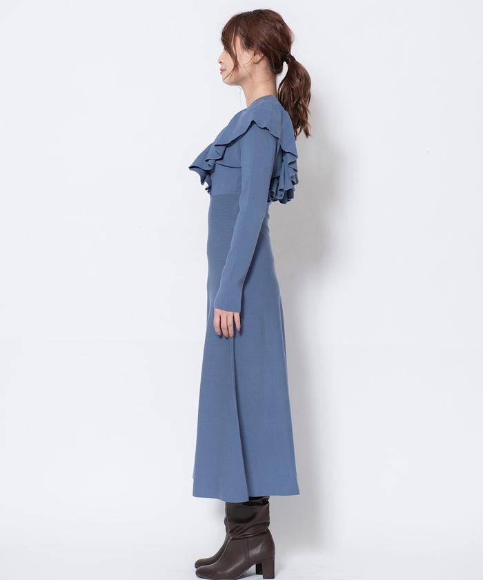 セール 30%OFF】肩フリルニットワンピース(504407715) | AND セール 30%OFF】肩フリルニットワンピース(504407715) | AND