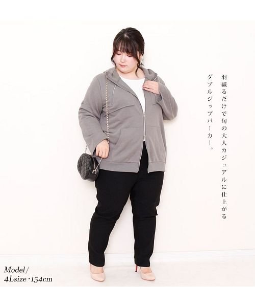 大きいサイズ レディース ビッグサイズ ダブルジップパーカー ゴールドジャパン Gold Japan D Fashion