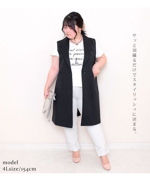 大きいサイズ レディース ビッグサイズ ノースリーブジャケット ゴールドジャパン Gold Japan D Fashion