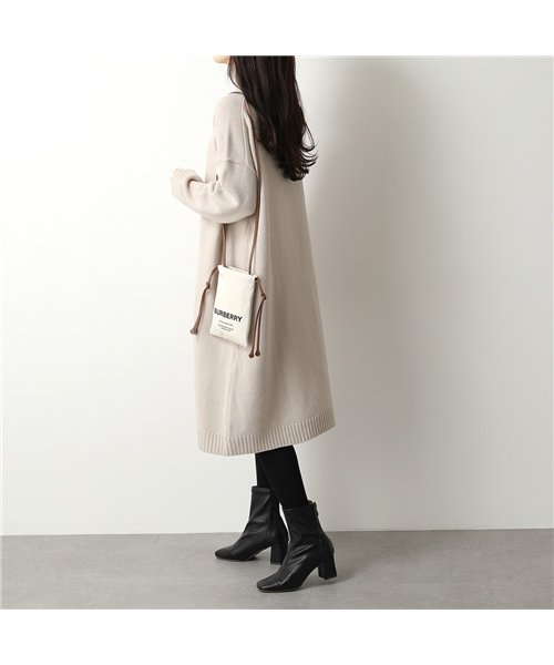 【BURBERRY(バーバリー)】ショルダーバッグ 8036712 レディース フラットポーチ ポシェット キャンバス＆レザー ロゴ 鞄 TAN+BLACK