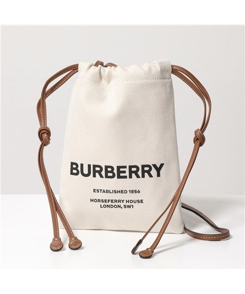 セール Burberry バーバリー ショルダーバッグ レディース フラットポーチ ポシェット キャンバス レザー ロゴ 鞄 Tan Black バーバリー Burberry D Fashion