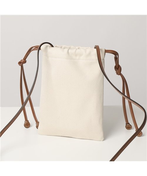 【BURBERRY(バーバリー)】ショルダーバッグ 8036712 レディース フラットポーチ ポシェット キャンバス＆レザー ロゴ 鞄 TAN+BLACK