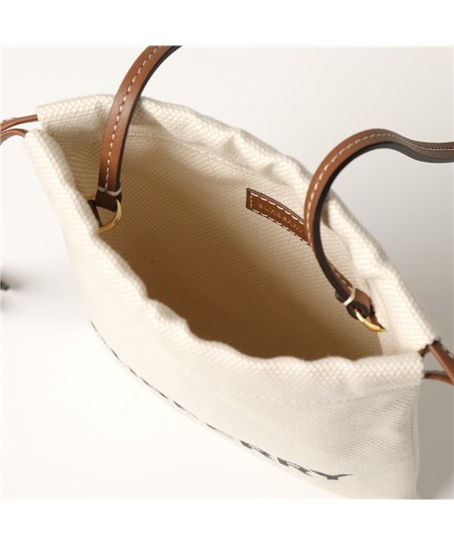 【BURBERRY(バーバリー)】ショルダーバッグ 8036712 レディース フラットポーチ ポシェット キャンバス＆レザー ロゴ 鞄 TAN+BLACK