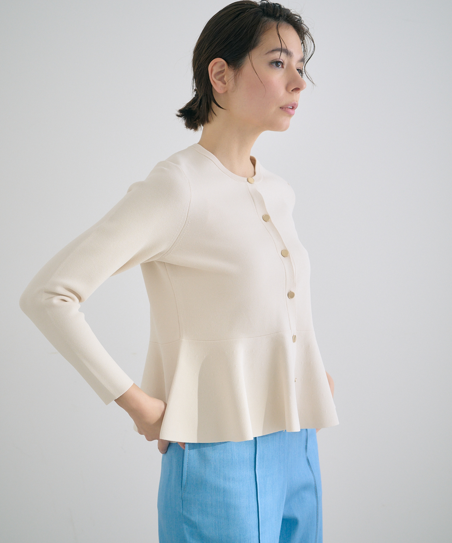 レーヨンナイロンペプラムカーディガン(504489370) | アナイ(ANAYI