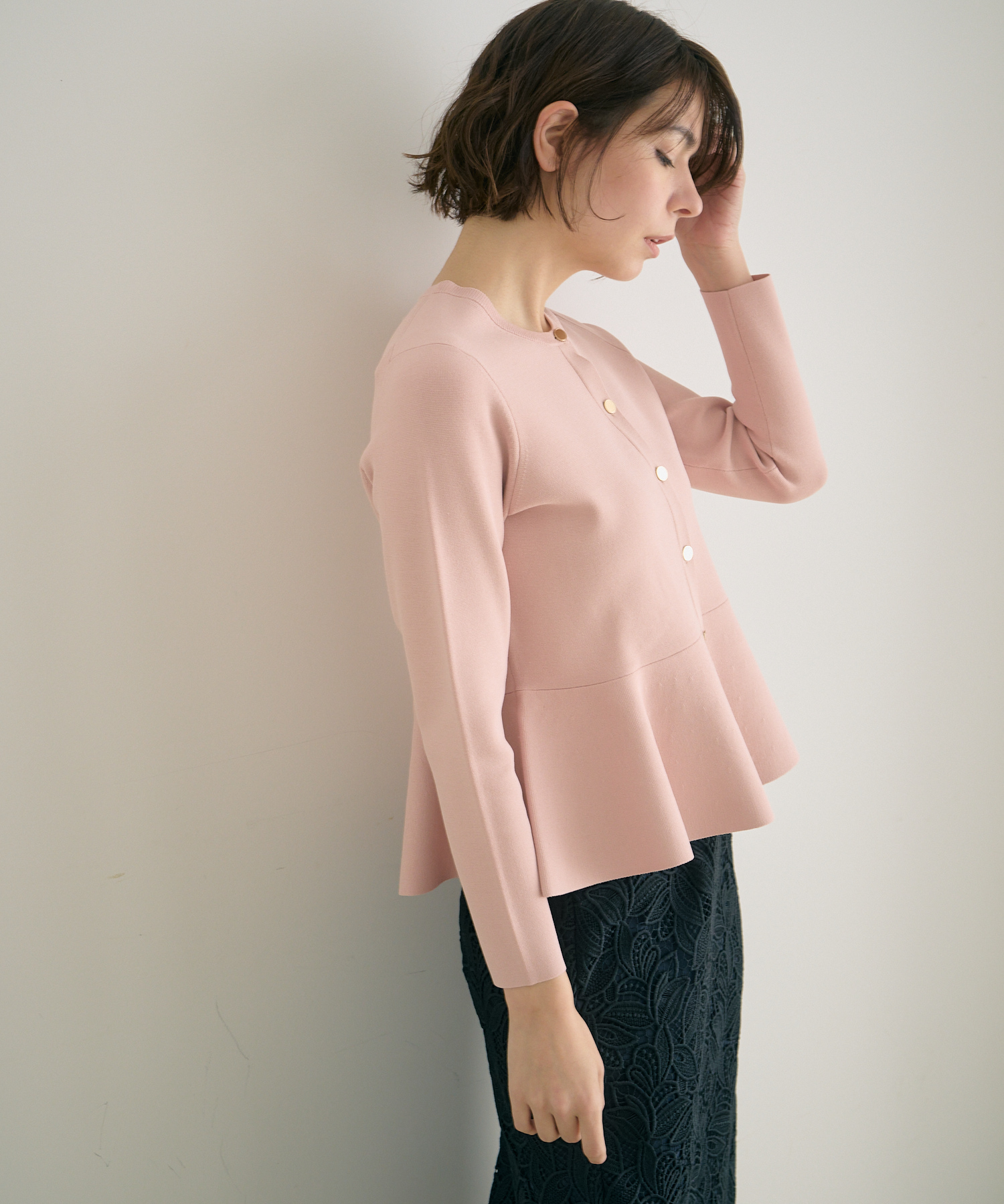 レーヨンナイロンペプラムカーディガン(504489370) | アナイ(ANAYI