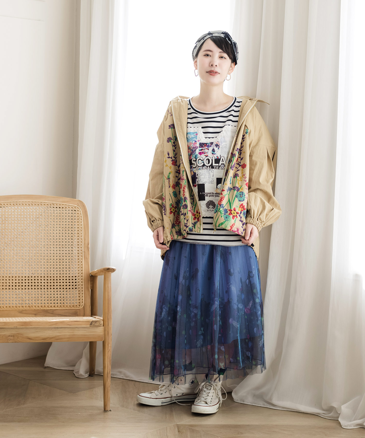 花柄布帛ブルゾン(504514111) | スカラー(ScoLar) - d fashion