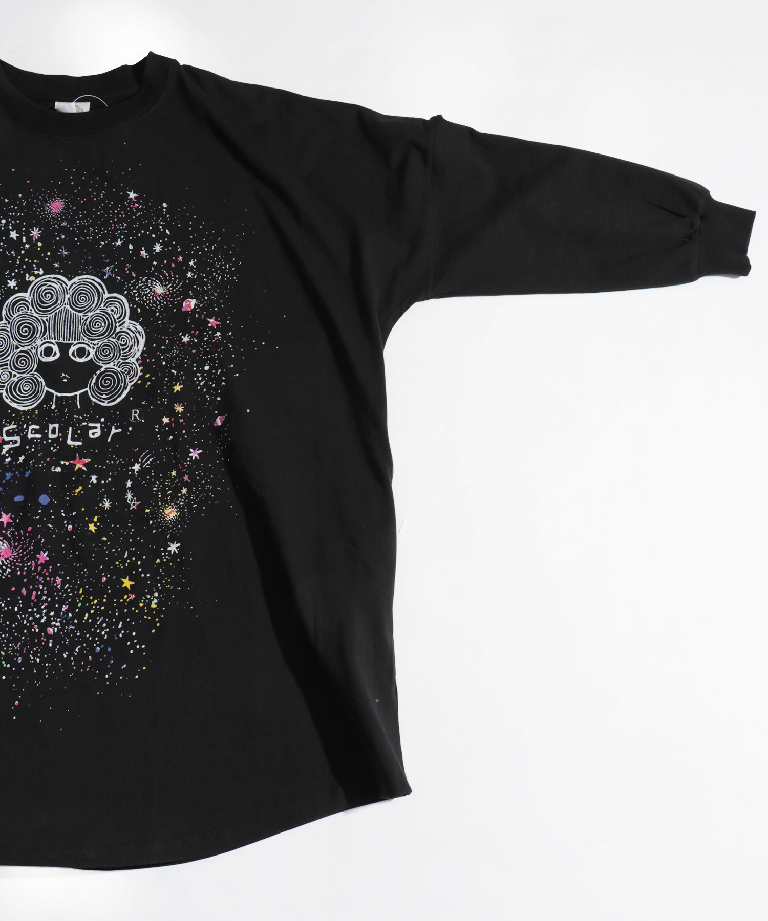 スカラー ScoLar ワンピース M 黒 ブラック ストレッチ 宇宙柄