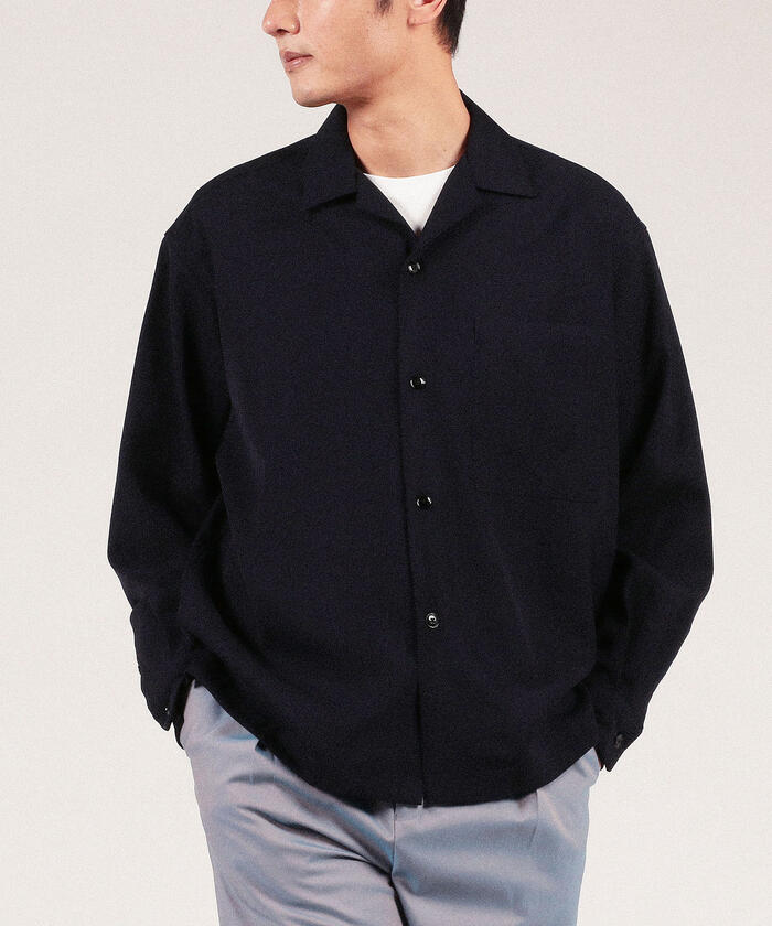 クーポン】【セール 50%OFF】ウールレーヨン オープンカラー
