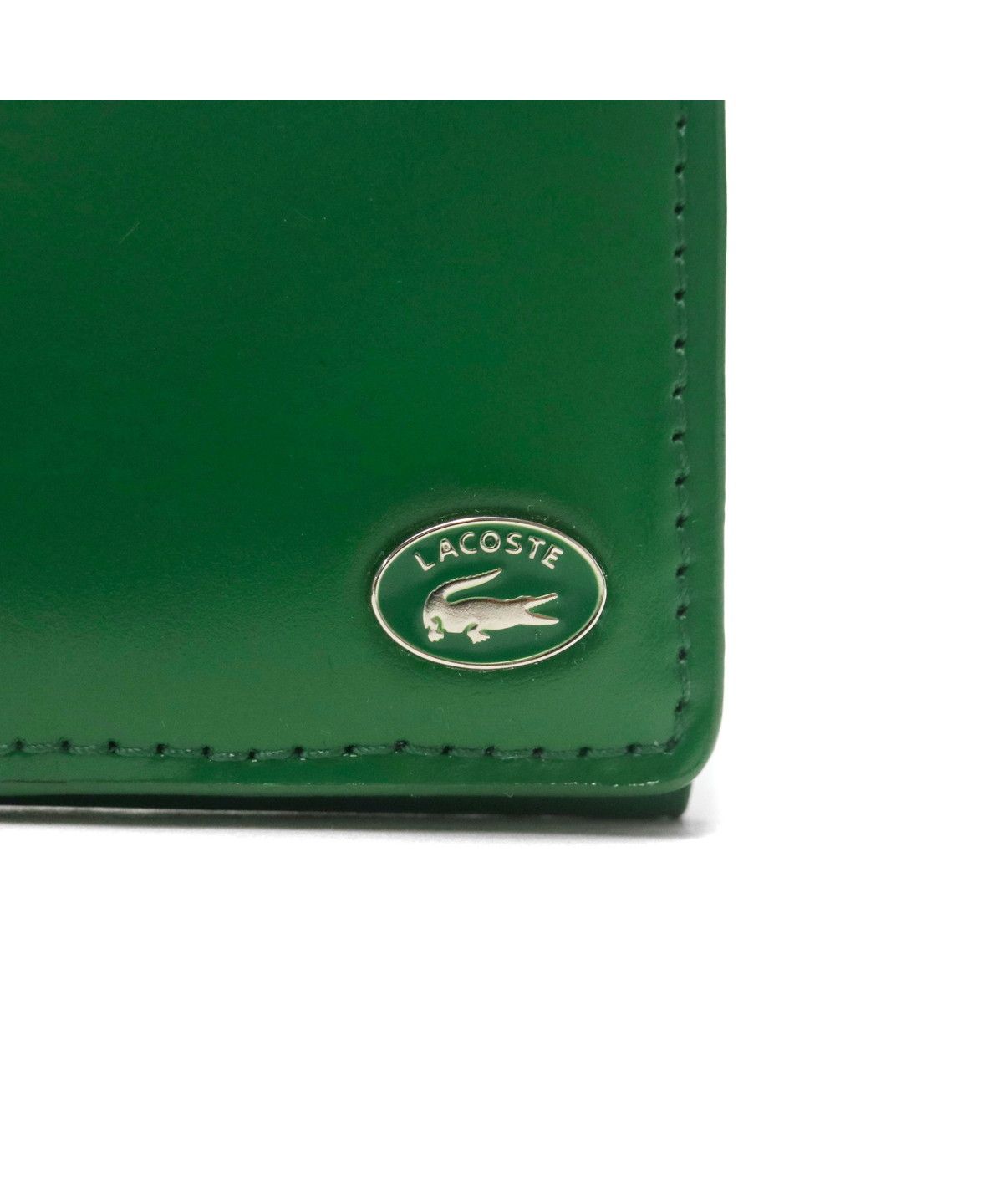 ギフトにも【LACOSTE】レザー製 ミニマル カードケース 名刺入れ