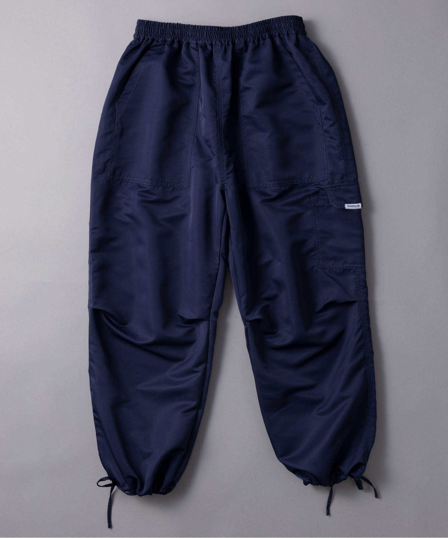 ブラックパンツ サイズ46 ウエストゴム P-POST Lightweight pants in wrinkled nylon｜ブラック｜メンズ