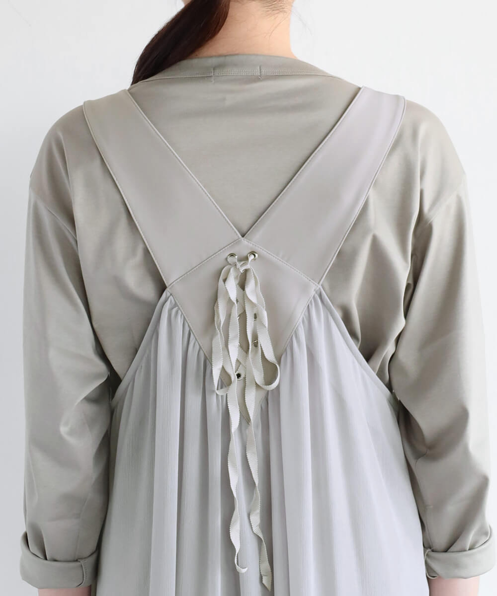 □LASUD レースアップデザイン ジャンパースカート□