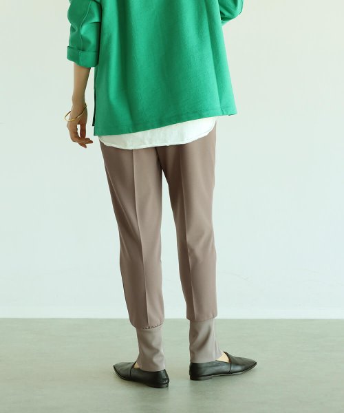 Vin 【手洗い可】スリットヘムテーパードパンツ