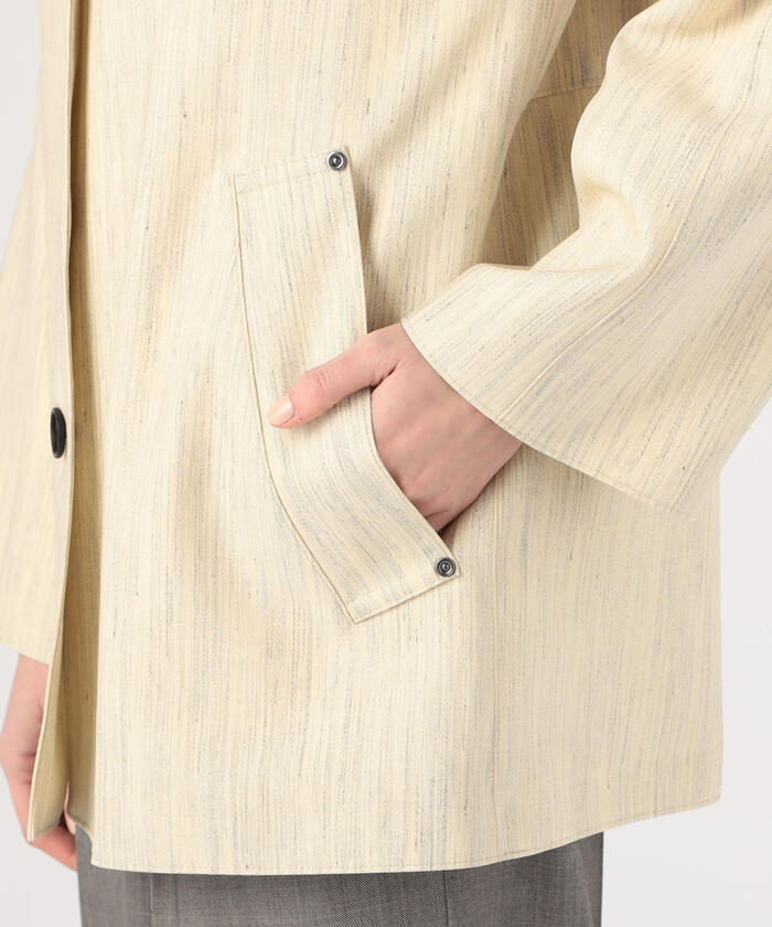 セール】ウールキャンバス ステンカラーショートコート(504517892) | DES PRES(DES PRES) - d fashion