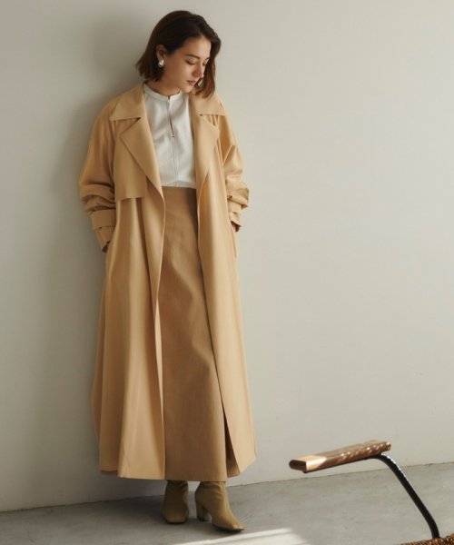 ＜EMMEL REFINES（エメル リファインズ）＞EM ベルテッドフレア ロング トレンチコート