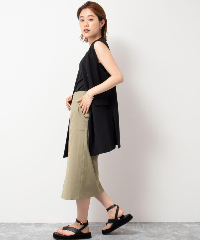 ノーリーズ NOLLEY'S sophi/ オックスジップタイトスカート　新品 セール】フロントジップポケ付きタイトスカート(504508580