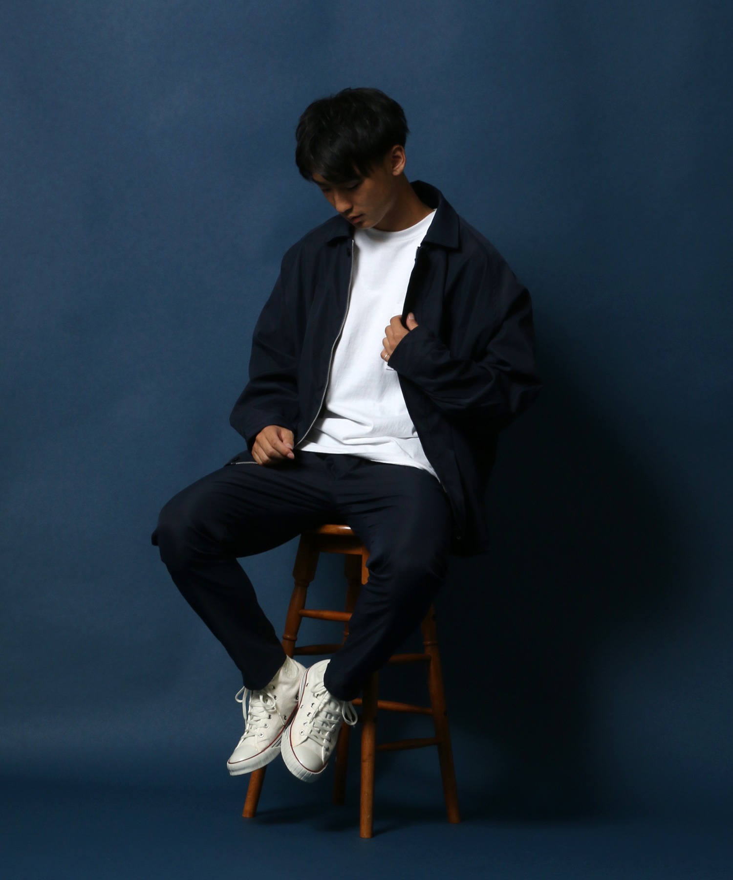 ANPAS】Fly Front Blouson SET－UP/別注 比翼仕立てブルゾン＆タック