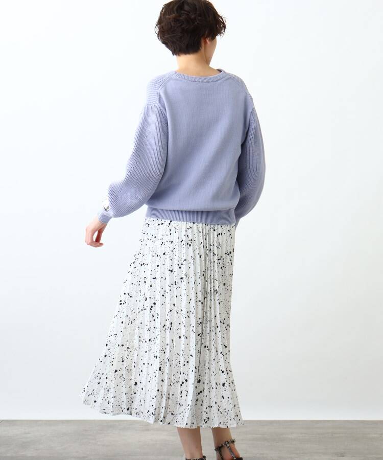 CHICWISH★Vネックニットプリーツスカートセット☆ Amazon.co.jp: [ミラオーウェン] Vネックニット×プリーツ