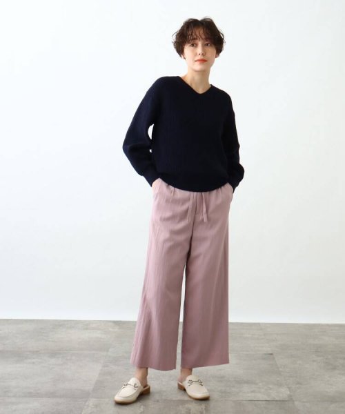 【2点セット/洗える】Vネックニット＆プリーツスカート セットアップ