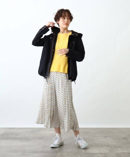 【2点セット/洗える】Vネックニット＆プリーツスカート セットアップ