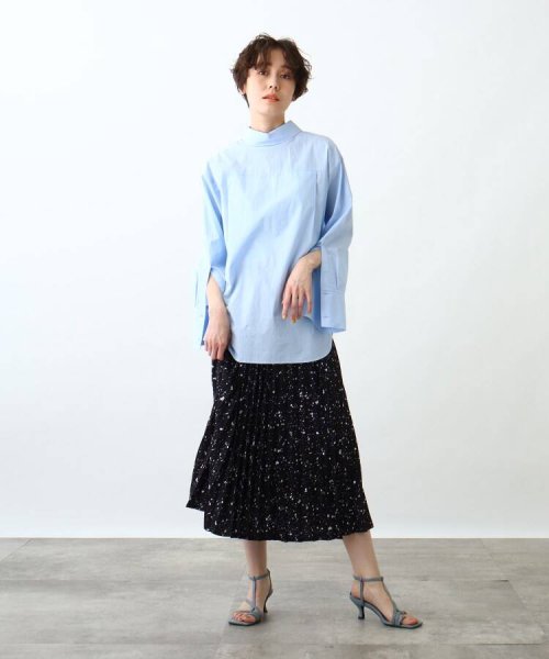 【2点セット/洗える】Vネックニット＆プリーツスカート セットアップ