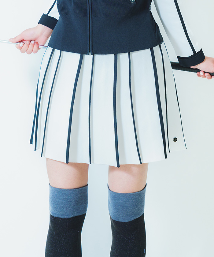 セール 50%OFF】ニットプリーツスカート（40cm丈）【アウトレット 