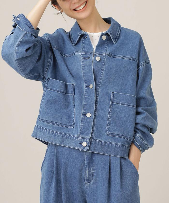 セール 50%OFF】ビッグポケットテンセルデニムジャケット