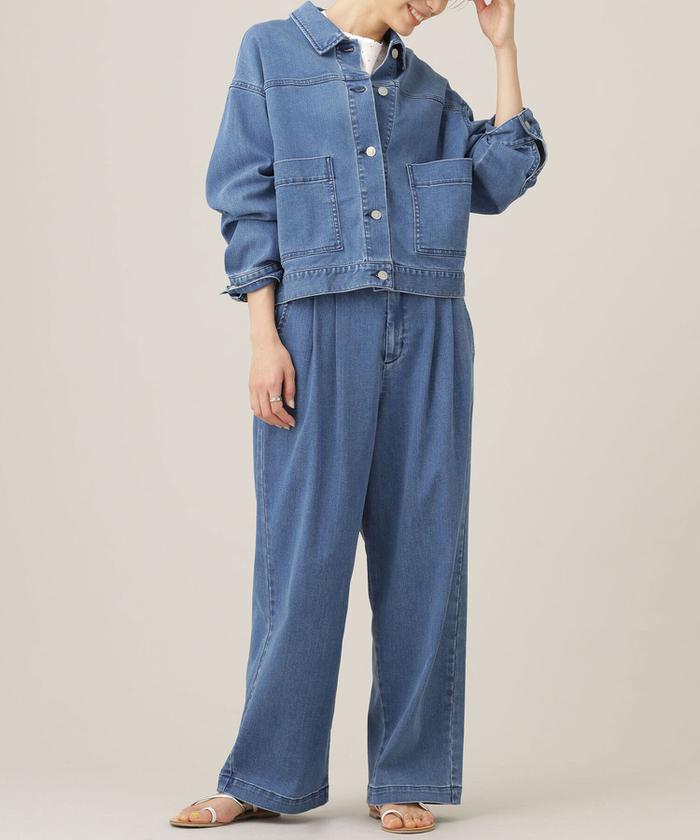 セール 50%OFF】ビッグポケットテンセルデニムジャケット