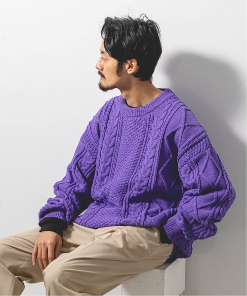 スポンディッシュ オーバーサイズ ケーブルニット