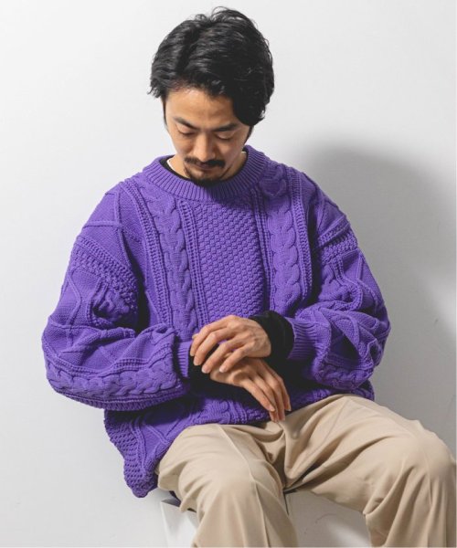スポンディッシュ オーバーサイズ ケーブルニット